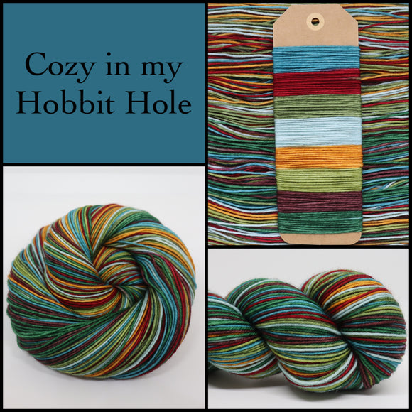 Dye to order Cozy in my Hobbit Hole Self Striping