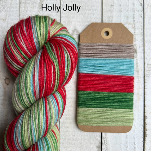 Dye to Order Holly Jolly Self Striping