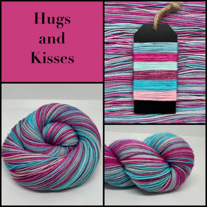 Dye to Order Hugs and Kisses Self Striping