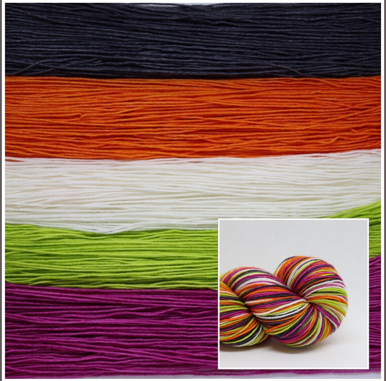 Pre-order - Trick-or-Treat self striping sock yarn — home