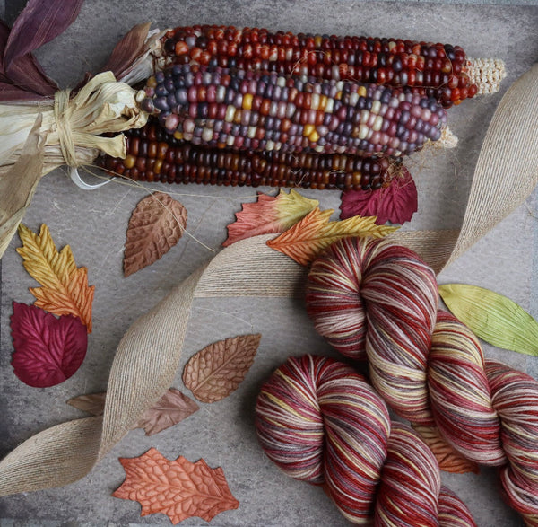 Dye to Order Calico Corn Self Striping Yarn Fall – Night Owl Fibers